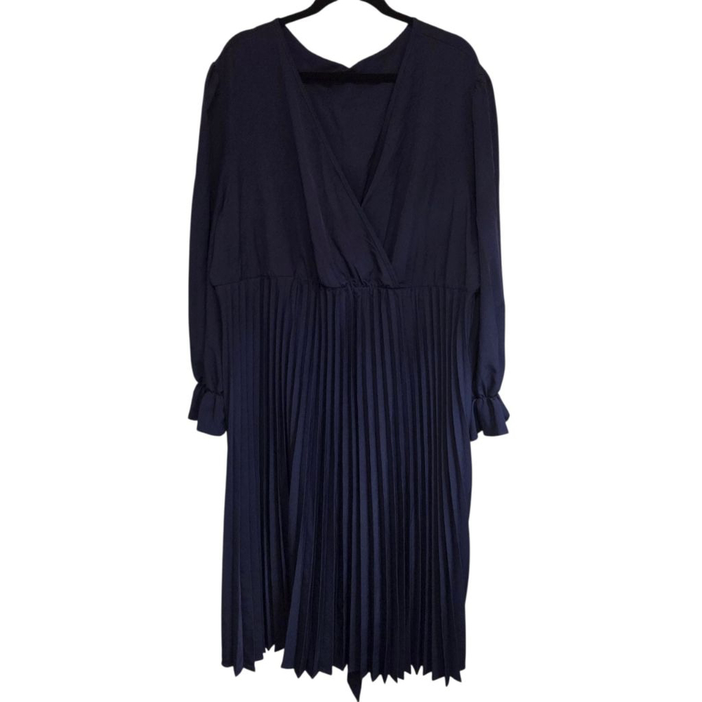 KOJOOIN Navy Long Sleeve Pleated Dress 4X - Picture 2 of 6